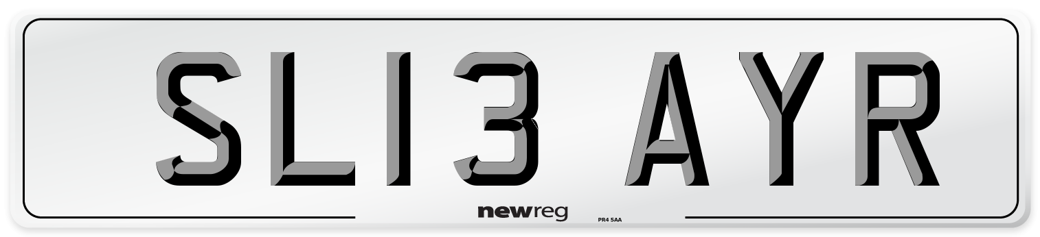 SL13 AYR Number Plate from New Reg